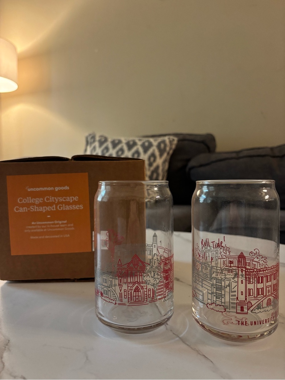 BRAND NEW ALABAMA CAN SHAPED GLASSES (Set of 2)